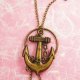 Bronze Anchor Pendant Necklace