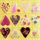 Vintage Pattern Raised Hearts Decoration Sticker Sheet